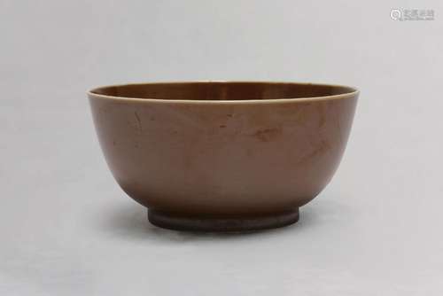 A CHINESE BROWN-GLAZED BOWL. Qing Dynasty