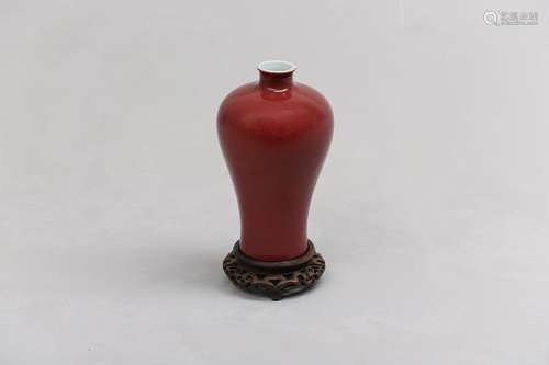 A CHINESE COPPER RED-GLAZED VASE