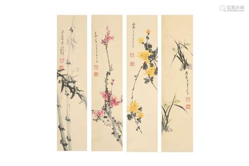 YE CHANGSHENG (1960 –). Flowers, dated 2001, ink and colour ...