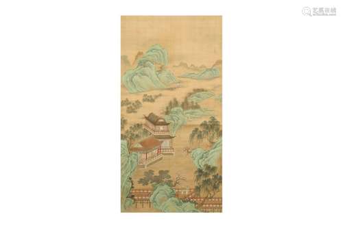 QIU YING (follower of, 1494 – 1552). Palace Landscape, ink a...