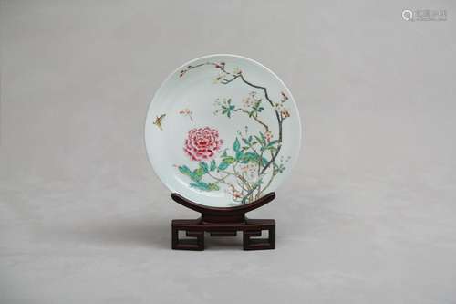 A CHINESE FAMILLE-ROSE 'FLOWER' DISH. Qing Dynasty, Qianlong...