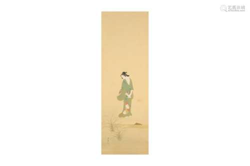 UNKNOWN JAPANESE ARTIST. 20th Century. A Lady in A Green Kim...