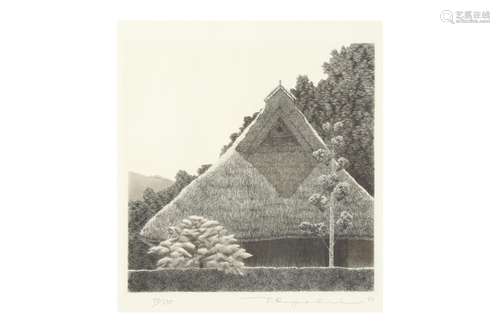 RYOHEI TANAKA (1933 –). 1983. A village hut with a thatched ...