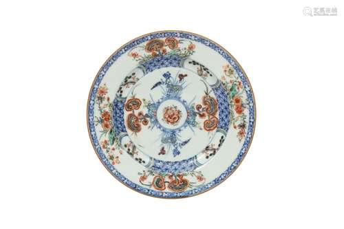 A CHINESE DOUCAI 'LINGZHI' DISH. Qing Dynasty