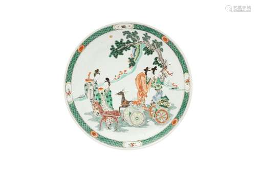 A CHINESE FAMILLE VERTE 'IMMORTAL MAIDENS' CHARGER. Decorate...