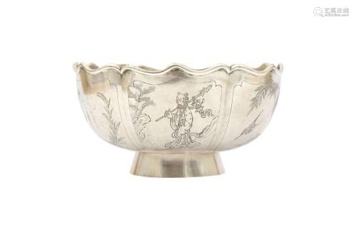 A CHINESE SILVER BOWL. Republic period. With a flared foot a...