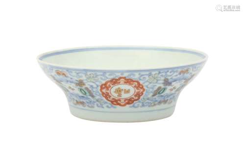 A CHINESE OGEE BLUE AND WHITE ‘BUTTERFLIES’ BOWL. Qing Dynas...