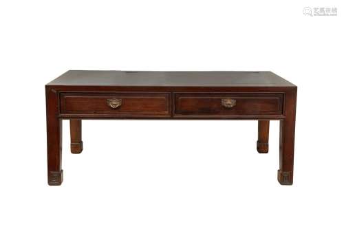 A CHINESE WOOD TABLE. 19th / 20th Century. With a rectangula...