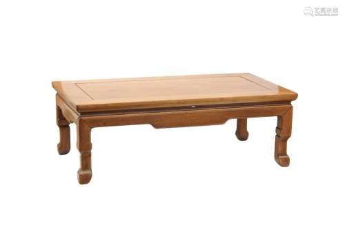 A CHINESE WOOD LOW TABLE. 19th / 20th Century. Of rectangula...