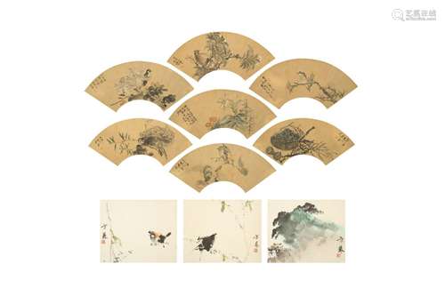 A GROUP OF CHINESE PAINTINGS. Including seven fan paintings ...