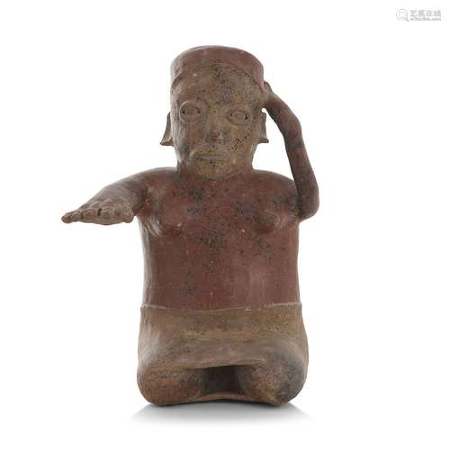 FEMME ASSISE, CULTURE NAYARIT, MEXIQUE 100 av. - 250 apr.J.-...