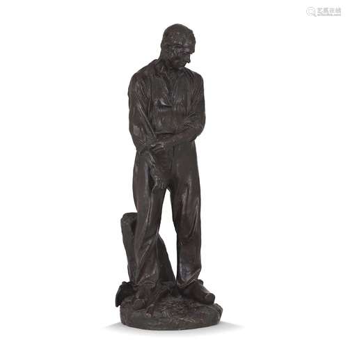 AIMÉ-JULES DALOU (1838-1902)Grand PaysanÉpreuve en bronze à ...