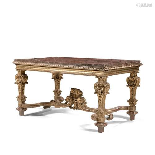 TRÈS RARE TABLE, EN BOIS DORÉ, D'ÉPOQUE LOUIS XIV, VERS 1675...