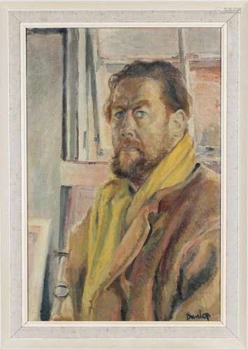 Ronald Ossory Dunlop - Myself with Yellow Scarf (Self Portra...