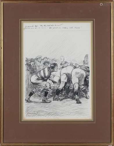 Ernest Howard Shepard - 'Irrepressible Half…' (Rugby Scrum)