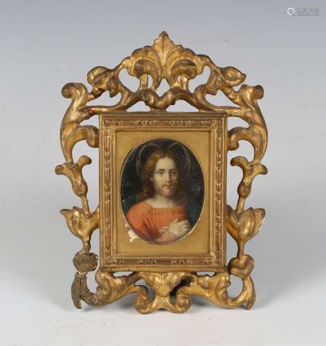 After Andrea del Sarto - Oval Miniature of Christ the Redeem...