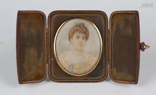 British School - Oval Miniature Portrait of a Mary Rosina