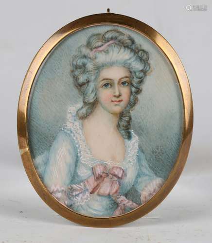 After Richard Cosway - Oval Miniature Portrait of a Lady