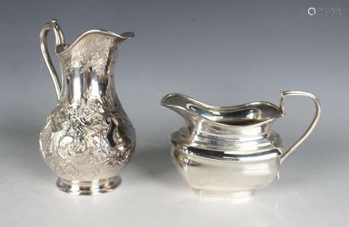 A Victorian silver baluster milk jug