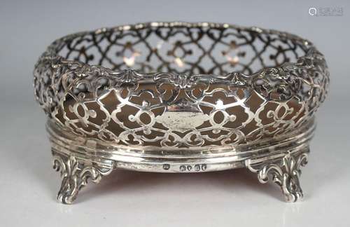 A Victorian silver circular cruet stand base with pierced sc...