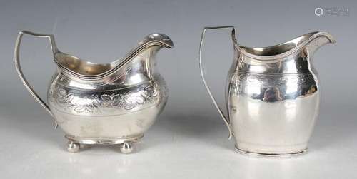 A George III silver milk jug of cushion form