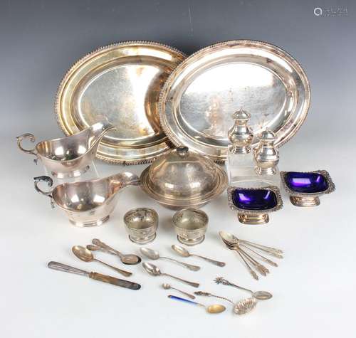 A small collection of assorted plated items