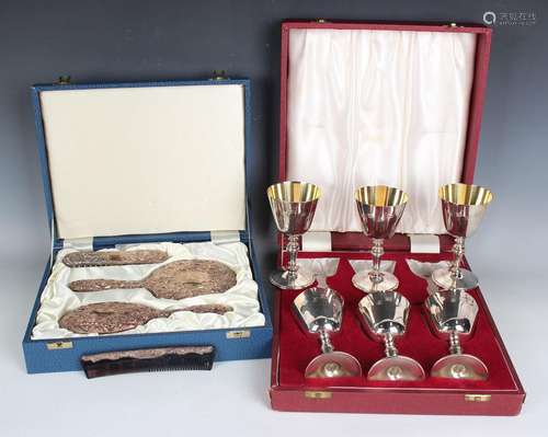 A set of six Elizabeth II silver goblets