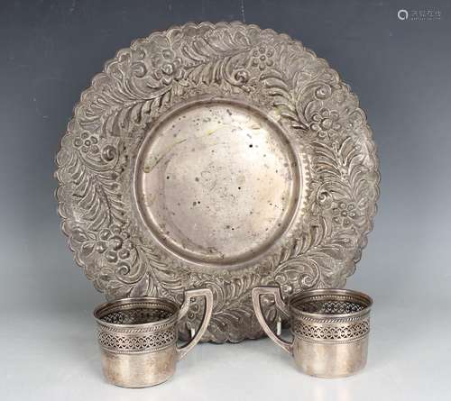 An Egyptian silver circular bowl