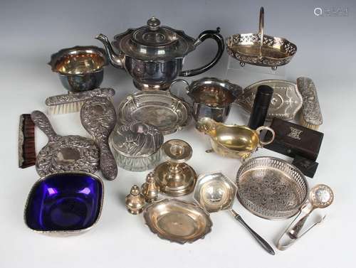 A small group of silver items