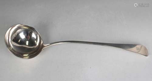 A George III silver Old English pattern soup ladle