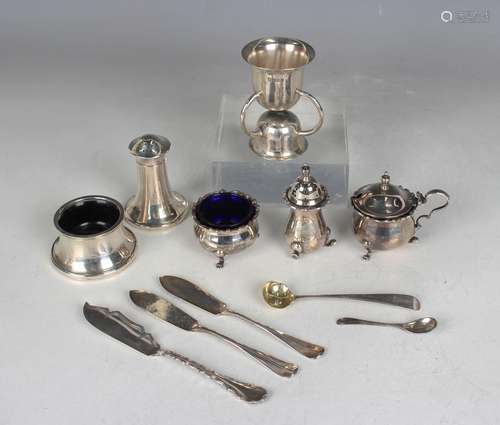 A small group of silver items