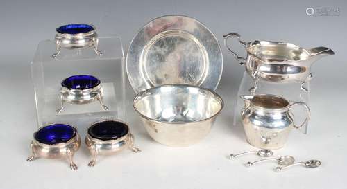 A set of four George V silver circular salts