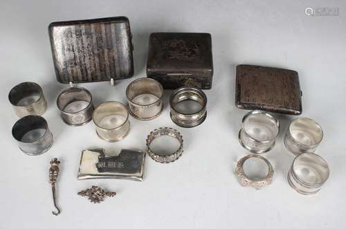 A small group of silver items