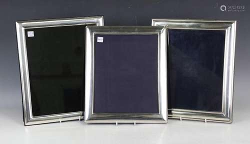 Three Elizabeth II silver mounted large rectangular photogra...