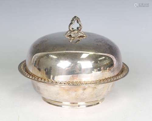 A late 19th century American silver circular muffin dish