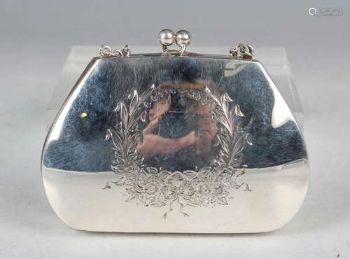 A George V silver evening purse