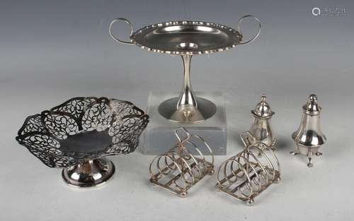 An Edwardian silver bonbon tazza