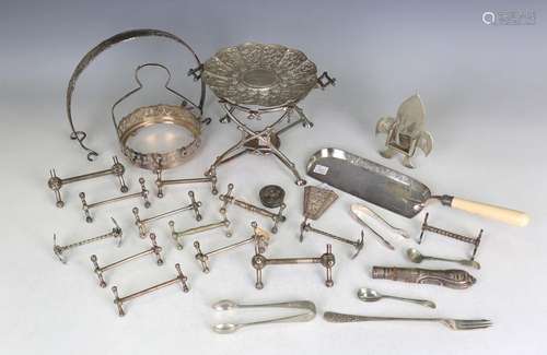 A group of silver items