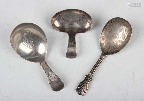 A George III silver caddy spoon