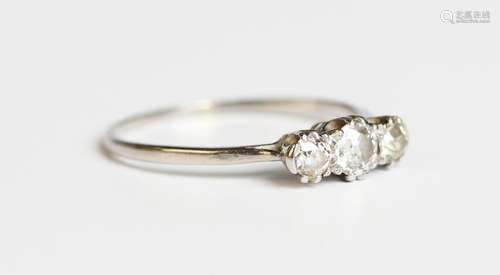 A diamond three stone ring