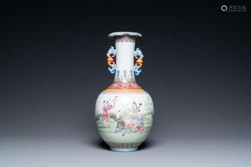 A Chinese famille rose 'playing boys' vase, Jiaqing mark, Re...