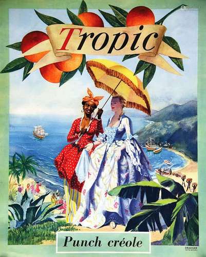 Tropic Punch CréoléDraeger      Affiche entoilée/  Vintage P...