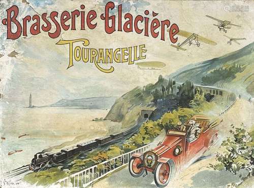 Brasserie Glacière Tourangelle    Carton Publicitaire  / Vin...