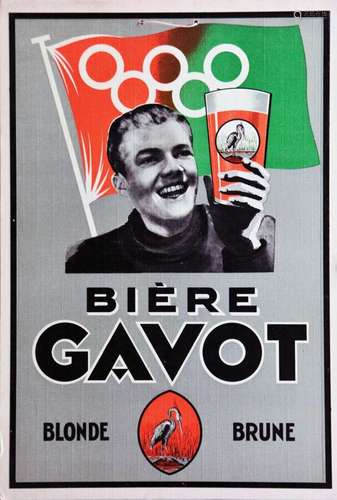 Biere Gavot Blonde Brune    Carton Publicitaire  / Vintage  ...