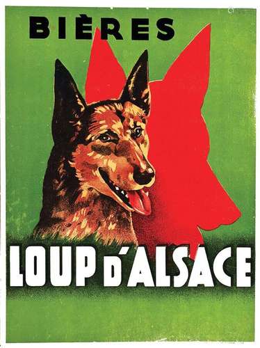 Bières Loup  D'AlsaceJ. Guermonprez  Lille  Carton Publicita...