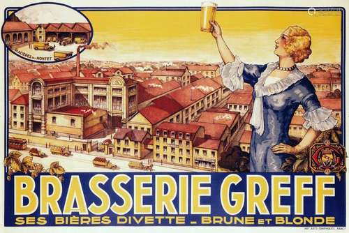 Brasserie Greff ses bières divette - brune et blondeArts Gra...