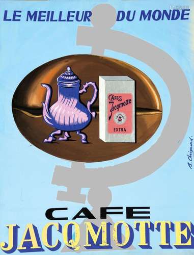 Café Jacqmotte le Meilleur du Monde Gouache & Collage si...