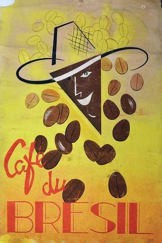 Café du Brésil Gouache Signée E. Leplat    Gouache signée / ...