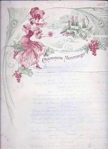 Champagne MONTEBELLO    Menu    B.E.  B +      30 x 24cm