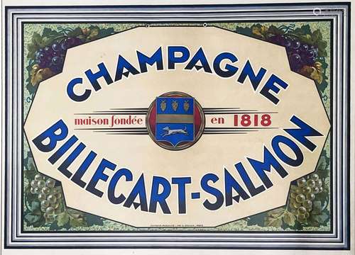 Champagne Billecart Salmon    Carton Publicitaire Encadré / ...